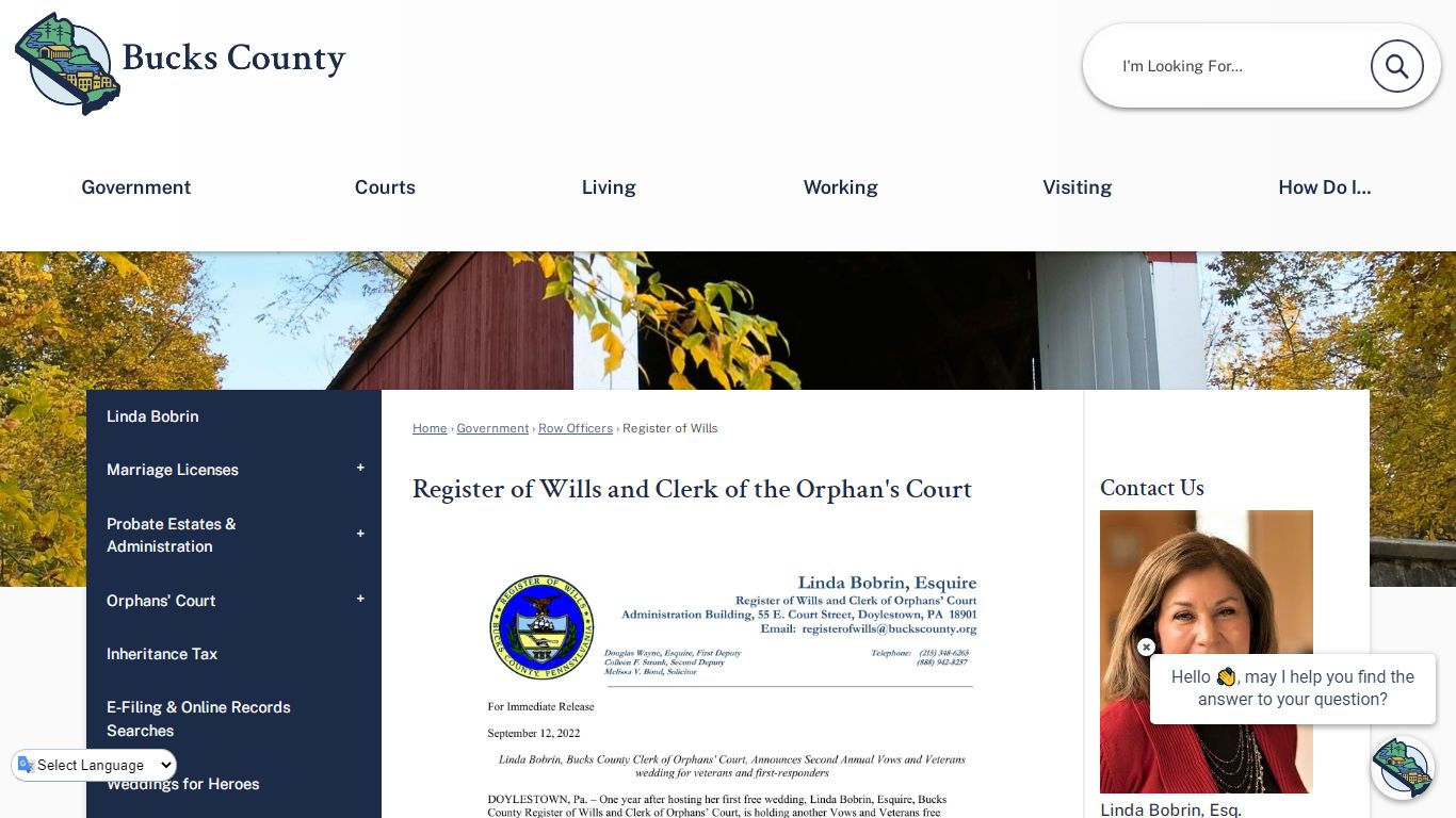 Register of Wills and Clerk of the Orphan's Court | Bucks County, PA